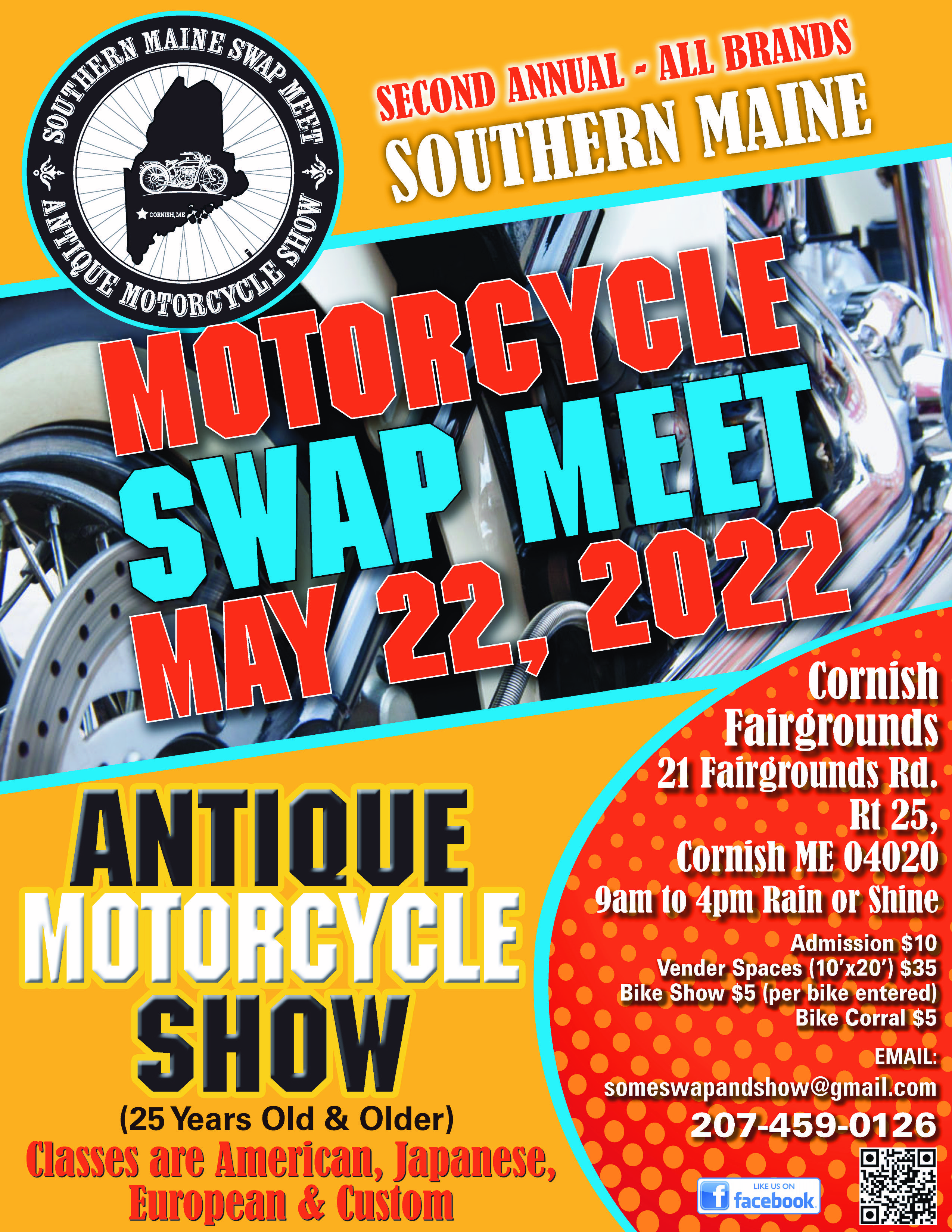 image from Join us on May 22, 2022 for southern Maine’s only metric bike show and swap meet!